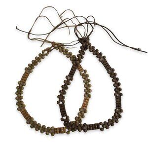 Beaded Tie Belts Set of Two Light and Dark Beads Adjustable Ties Boho Festival